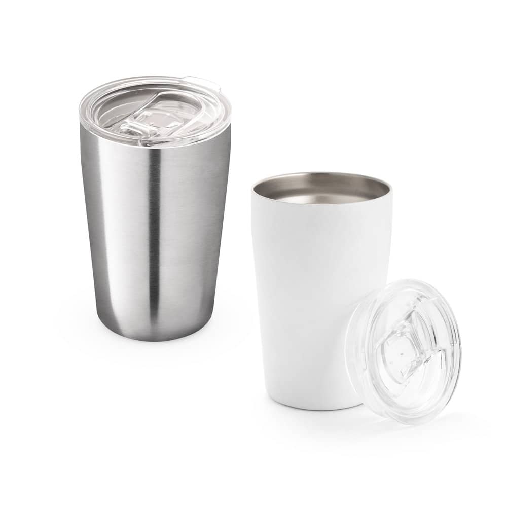 Copo de viagem térmico para sublimação em aço inox, de parede dupla isolada a vácuo (380 mL)