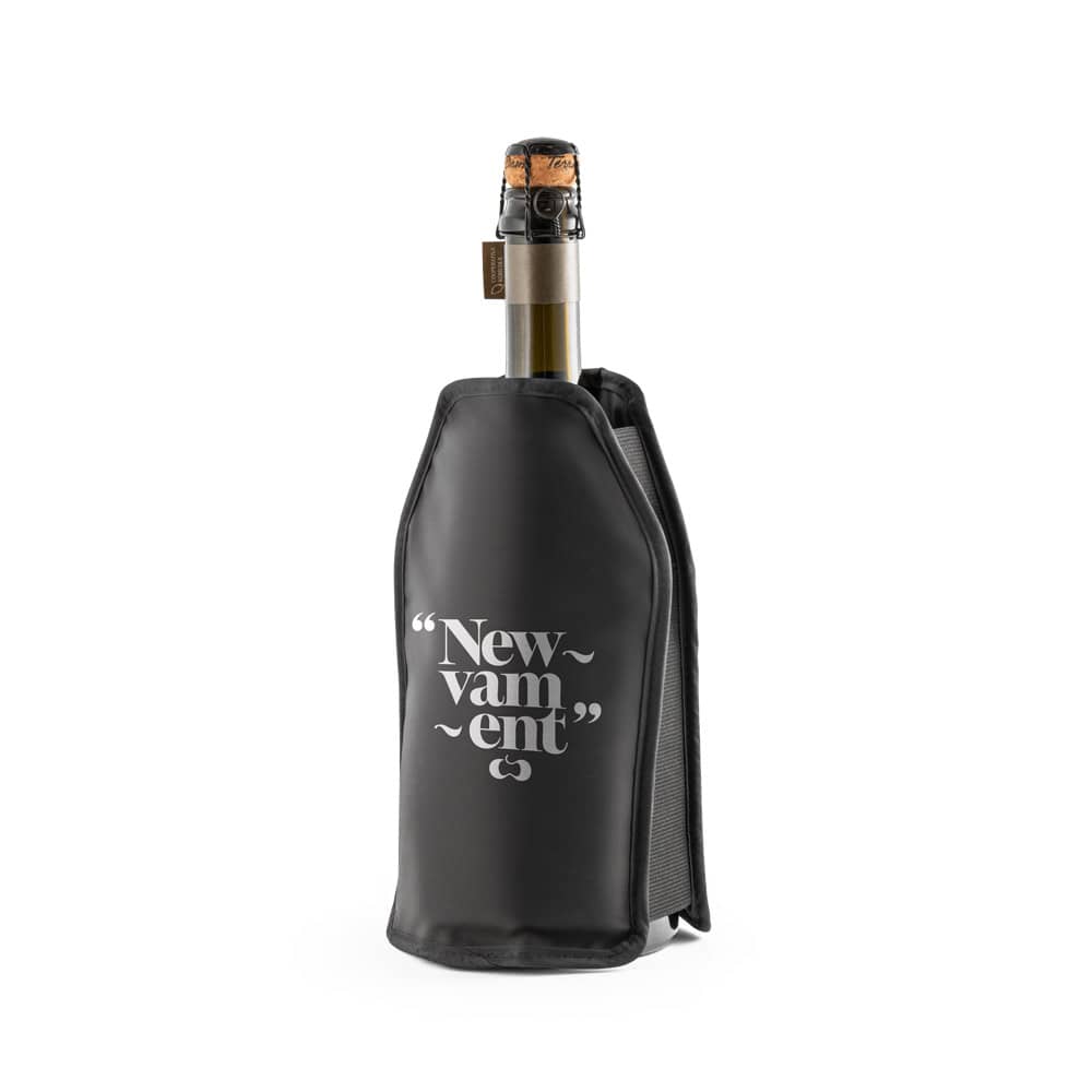 Manga refrigeradora ideal para garrafas de vinho em nylon com elástico nas laterais