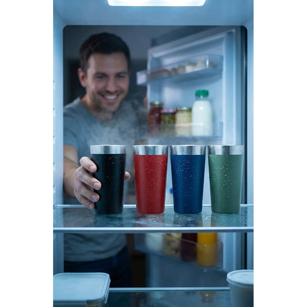 Copo de viagem em aço inox térmico, com parede dupla isolada a vácuo (540 mL)