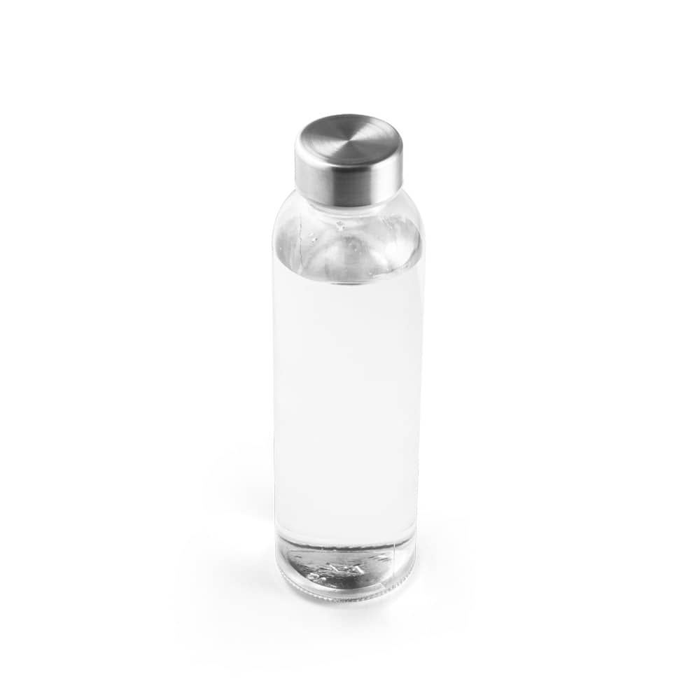 Squeeze em vidro com tampa em aço inox (500 mL)