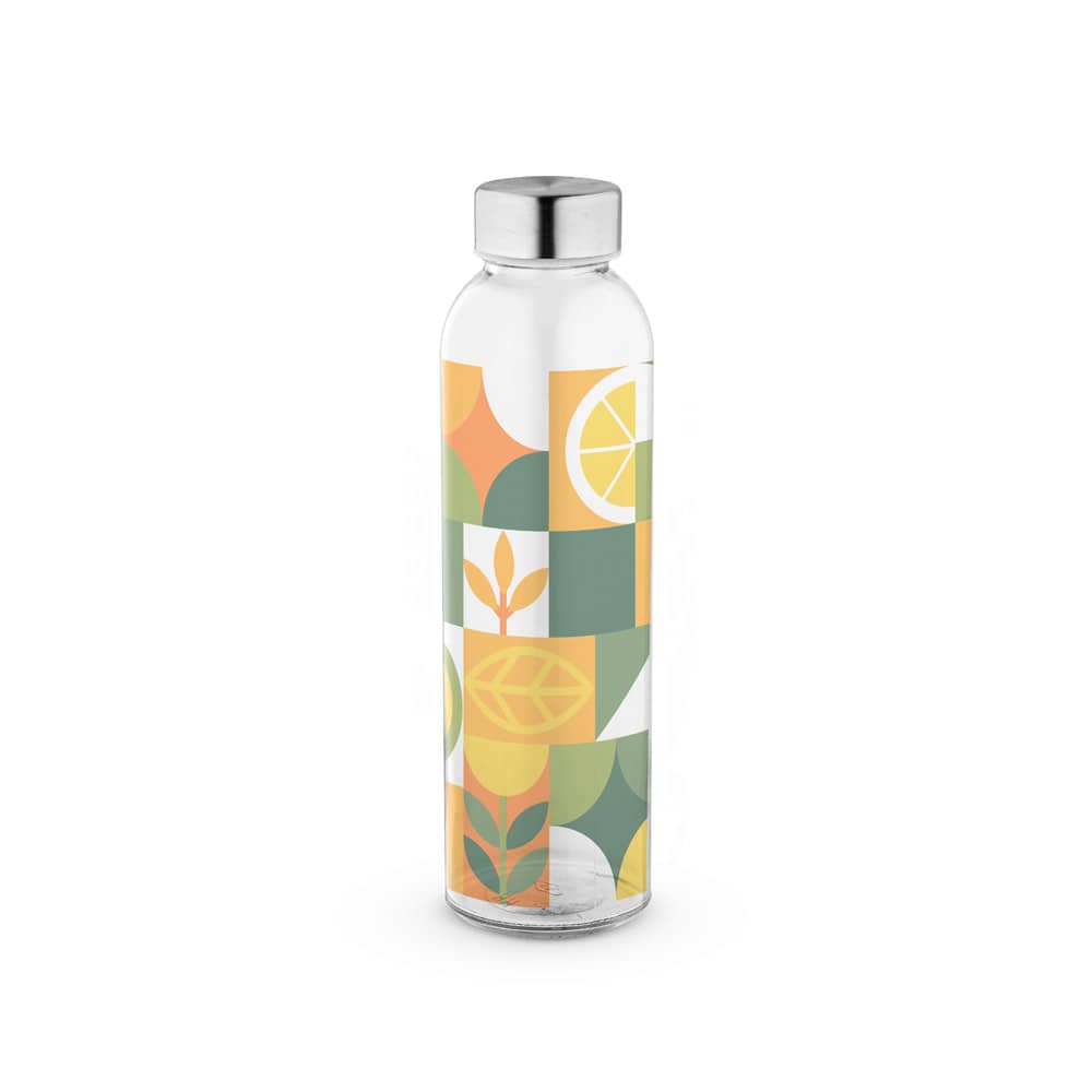 Squeeze em vidro com tampa em aço inox (500 mL)