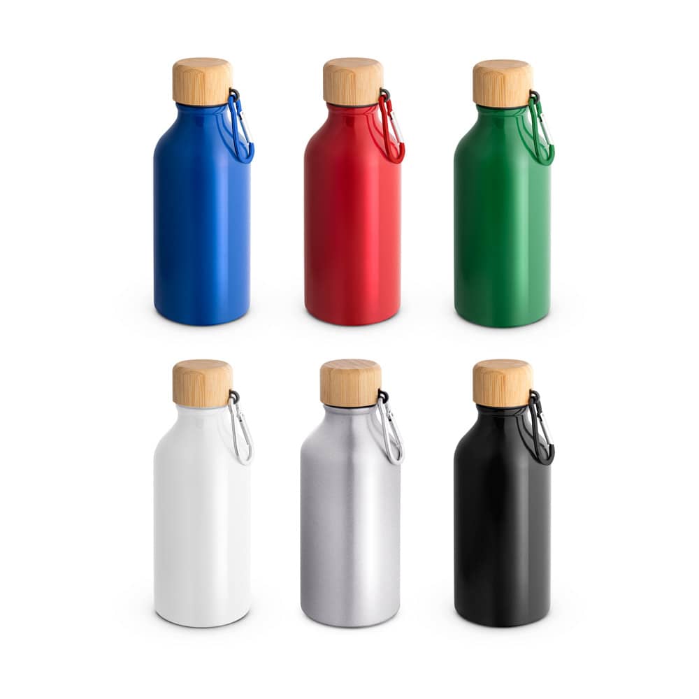 Squeeze em alumínio 100% reciclado com cor sólida brilhante (400 mL)