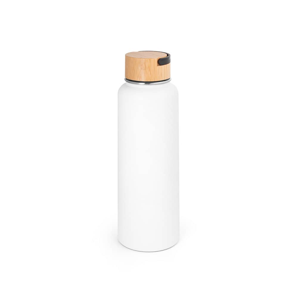 Garrafa térmica em aço inox 90% reciclado de parede dupla isolada a vácuo, com revestimento em pó (1200 mL)