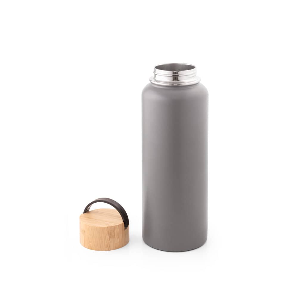 Garrafa térmica em aço inox 90% reciclado de parede dupla isolada a vácuo, com revestimento em pó (1200 mL)