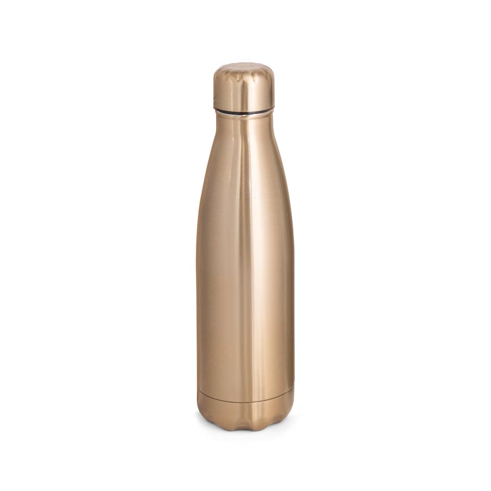 Garrafa térmica em aço inox de parede dupla isolada a vácuo, com acabamento metalizado (510 mL)