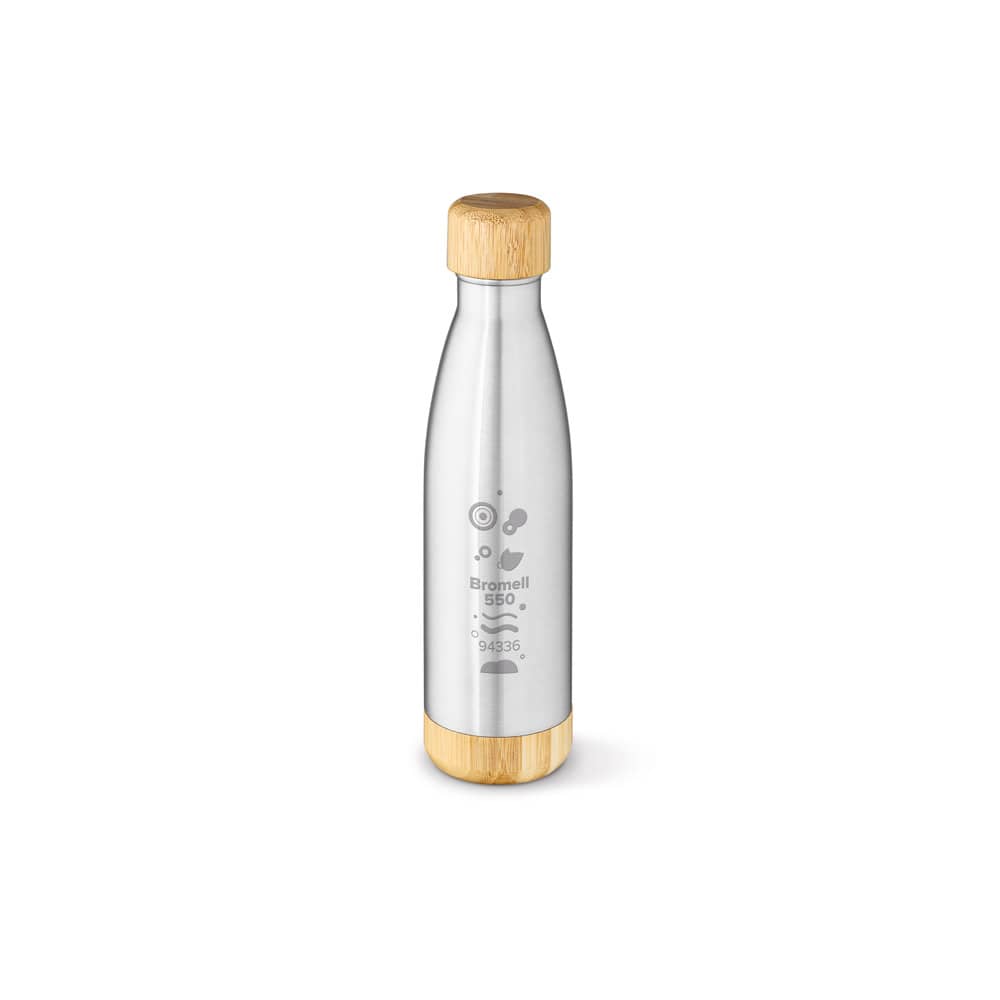 BROMELL 550. Garrafa térmica em aço inox 90% reciclado de parede dupla isolada a vácuo (550 mL)