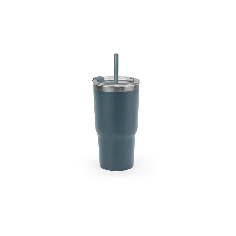 Copo de viagem térmico e compacto, em aço inox 91% reciclado de parede dupla isolada a vácuo, com acabamento mate (600 mL)