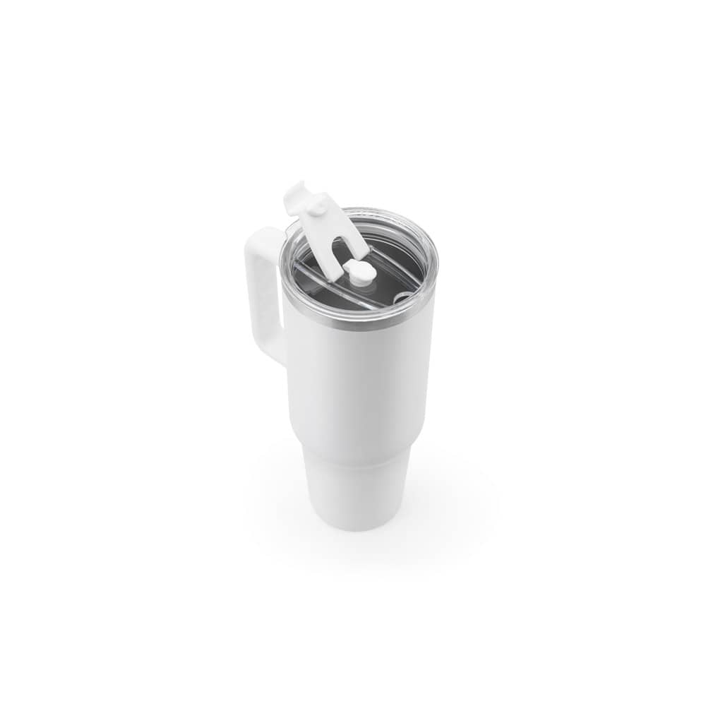 JOYNER XL. Copo de viagem térmico, de grande dimensão, em aço inoxidável 91% reciclado de parede dupla isolada a vácuo (1300 mL)