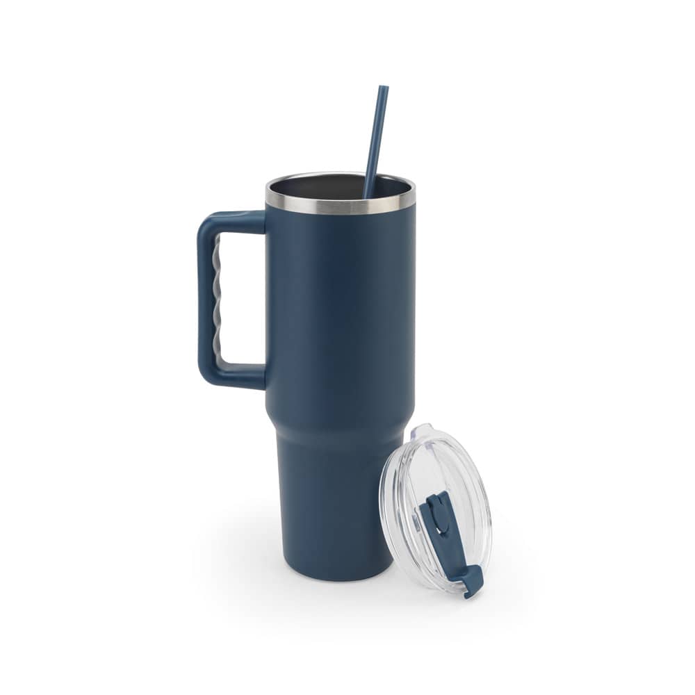 JOYNER XL. Copo de viagem térmico, de grande dimensão, em aço inoxidável 91% reciclado de parede dupla isolada a vácuo (1300 mL)