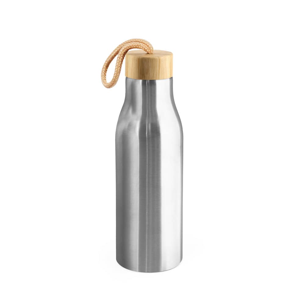 Squeeze em aço inox 90% reciclado, de parede simples com acabamento em mate (570 mL)
