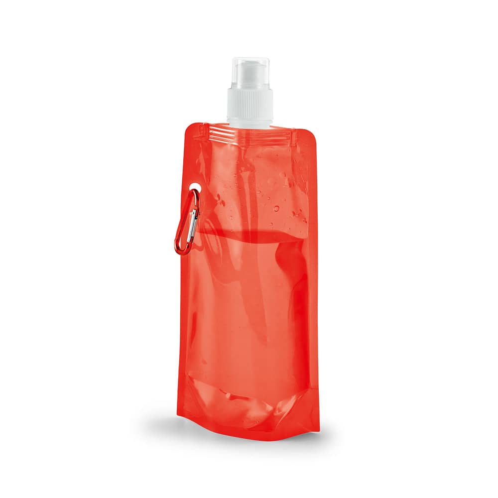 Squeeze dobrável em PE com sistema "push-pull" e acabamento translúcido (460 mL)