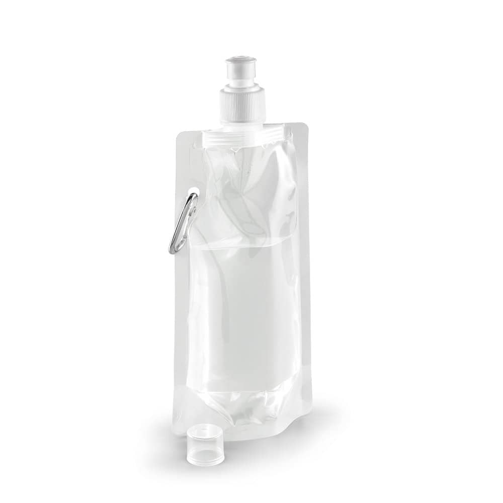 Squeeze dobrável em PE com sistema "push-pull" e acabamento translúcido (460 mL)