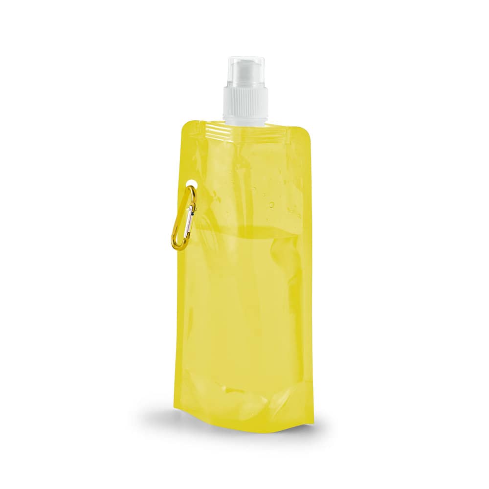 Squeeze dobrável em PE com sistema "push-pull" e acabamento translúcido (460 mL)
