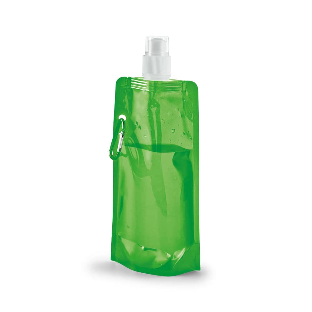 Squeeze dobrável em PE com sistema "push-pull" e acabamento translúcido (460 mL)