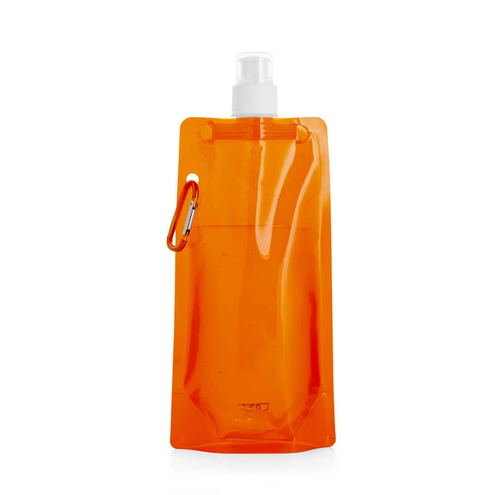 Squeeze dobrável em PE com sistema "push-pull" e acabamento translúcido (460 mL)