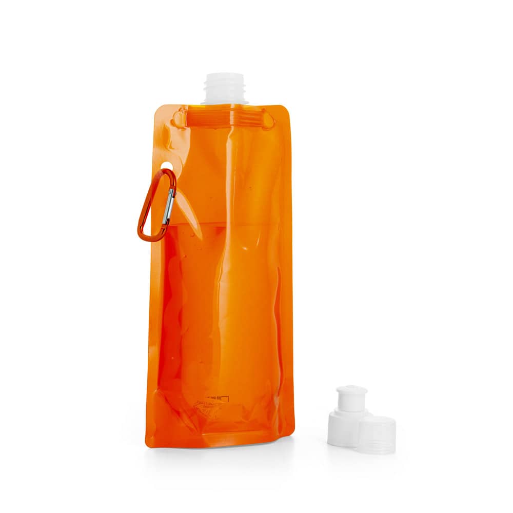 Squeeze dobrável em PE com sistema "push-pull" e acabamento translúcido (460 mL)
