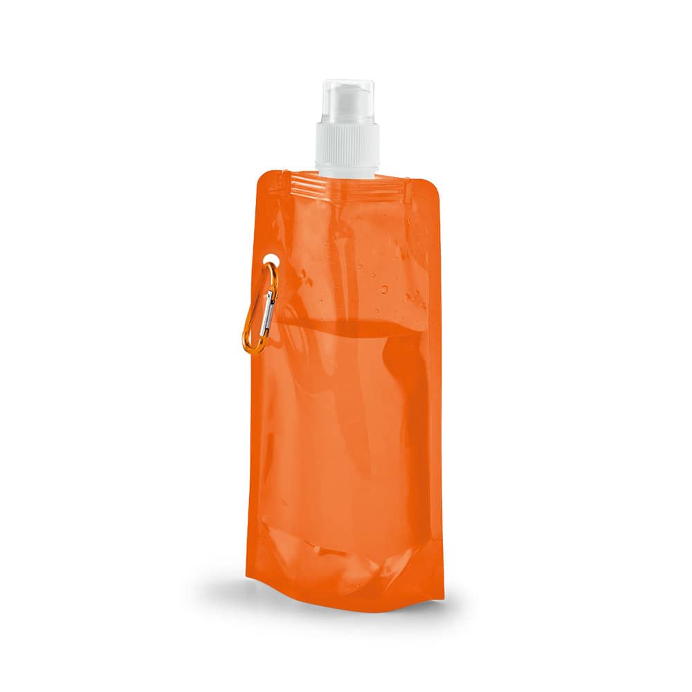 Squeeze dobrável em PE com sistema "push-pull" e acabamento translúcido (460 mL)