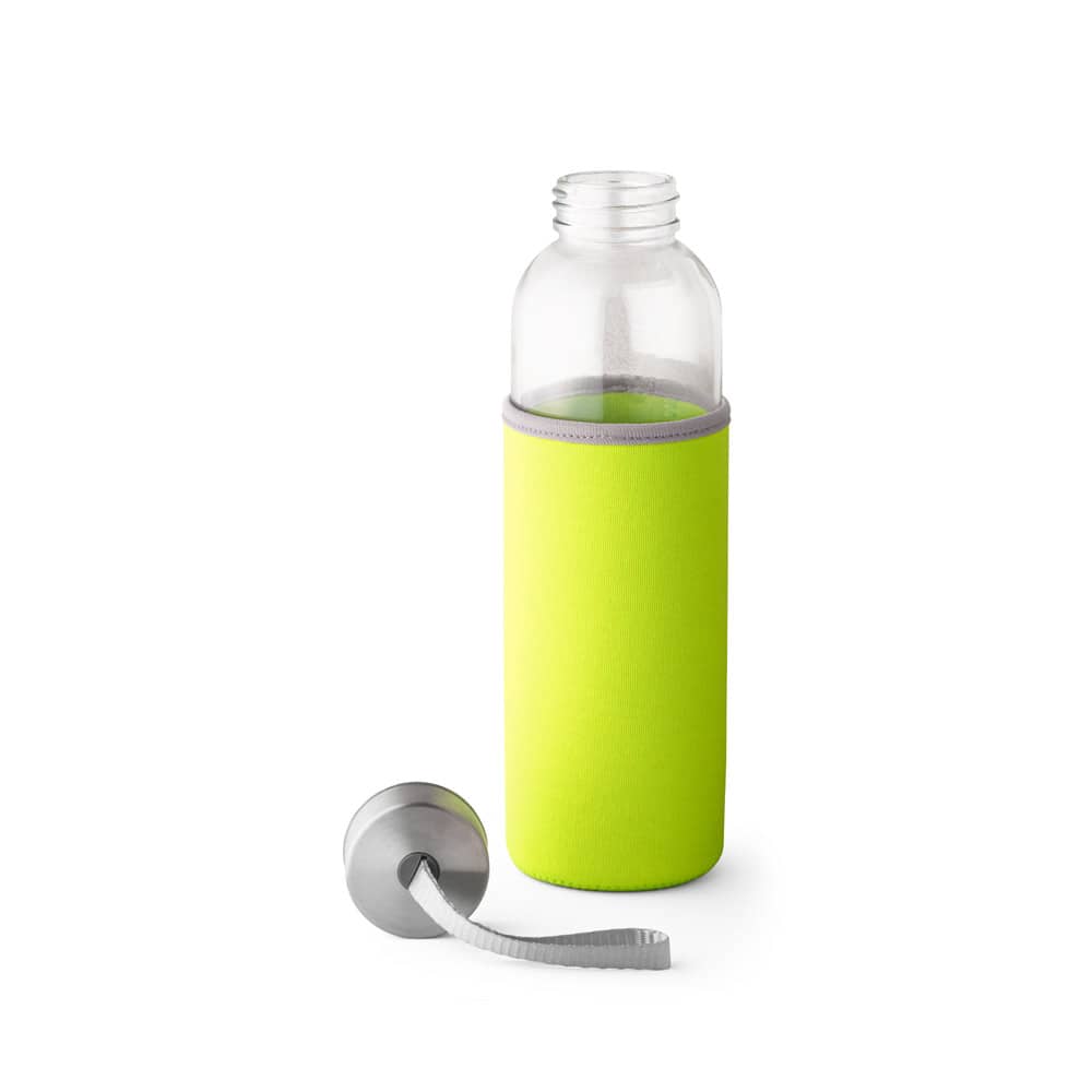 Squeeze em vidro e tampa em aço inox com alça (520 mL)