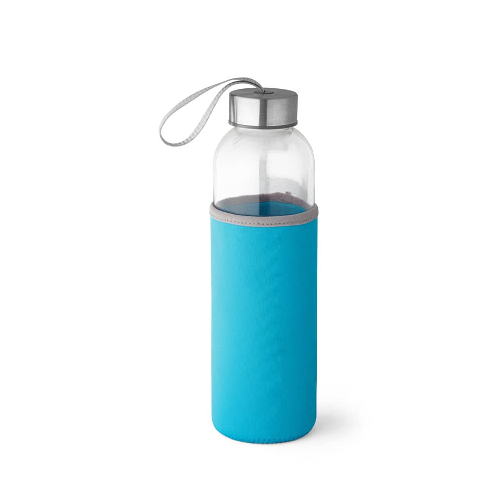 Squeeze em vidro e tampa em aço inox com alça (520 mL)