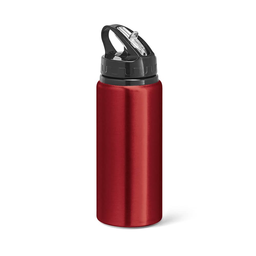 Squeeze em alumínio, com bico de canudo flip e canudo (670 mL)