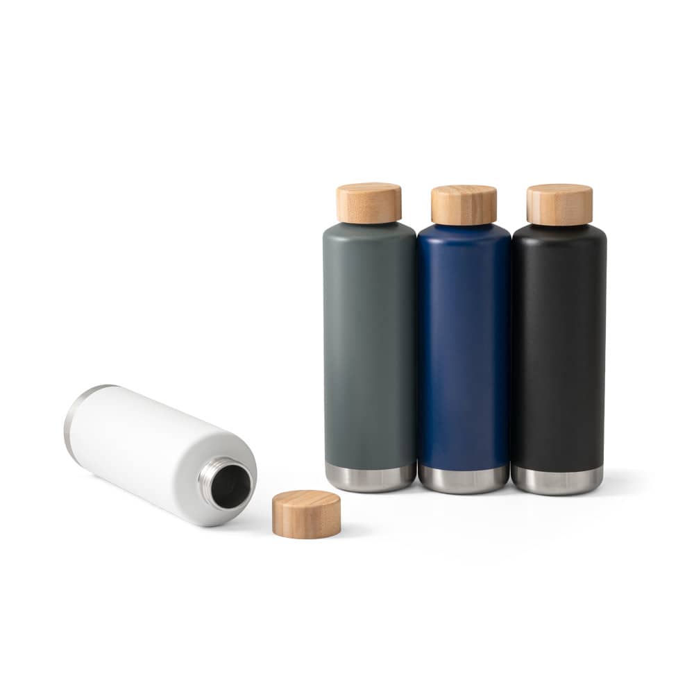 Garrafa térmica em aço inox de parede dupla isolada a vácuo (640 mL)