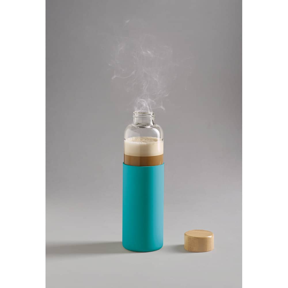 Squeeze em vidro borossilicato com tampa em bambu (600 mL)