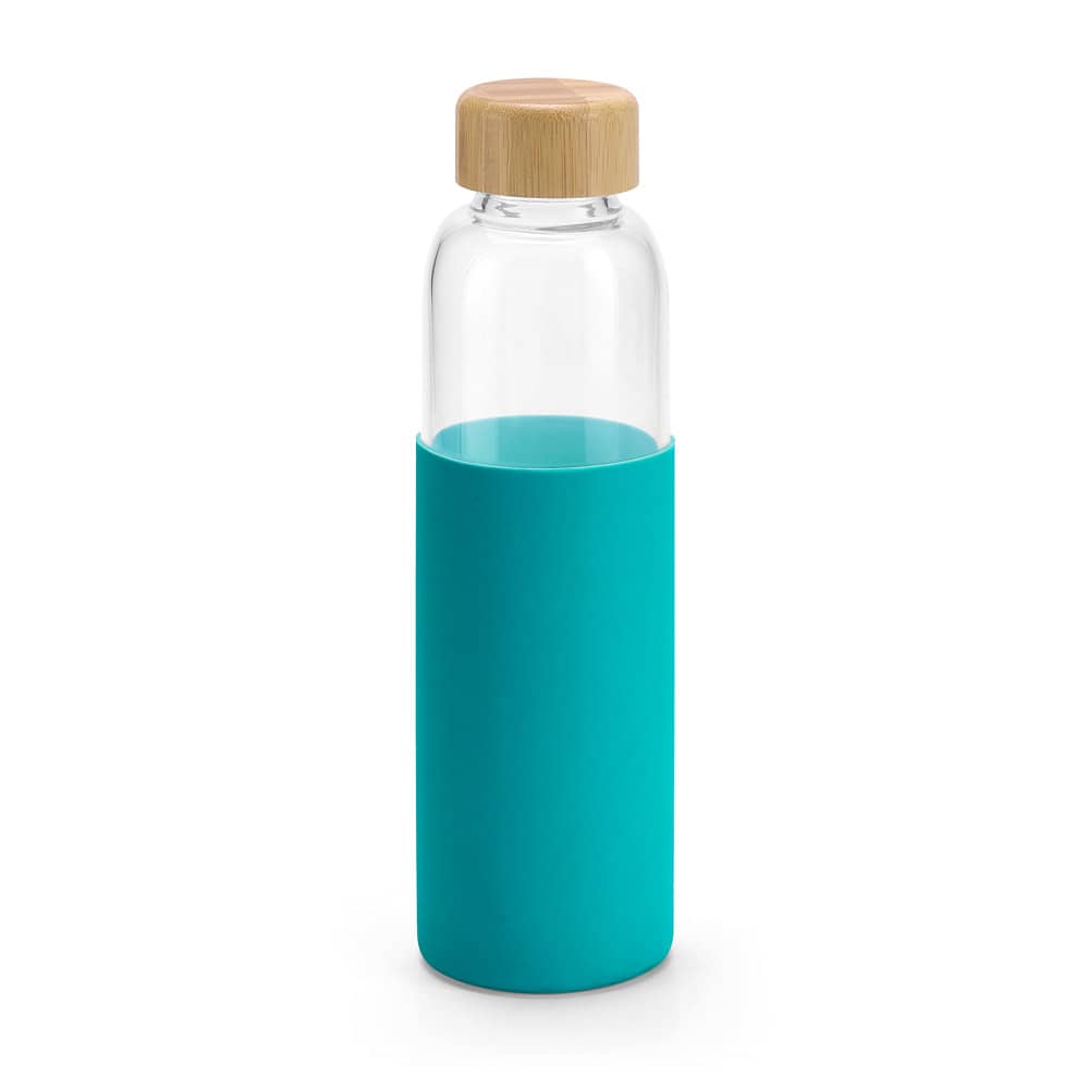 Squeeze em vidro borossilicato com tampa em bambu (600 mL)