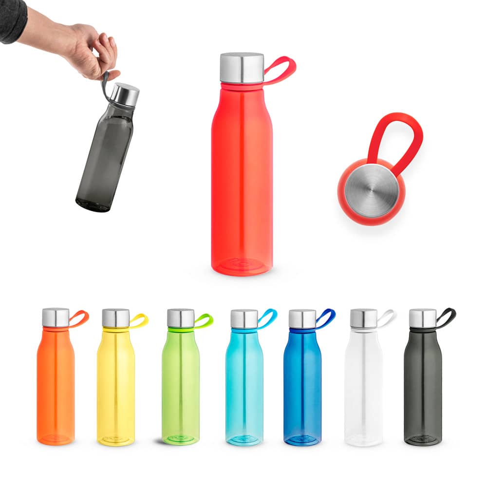 Squeeze em PET 100% reciclado com alça de silicone (590 mL)