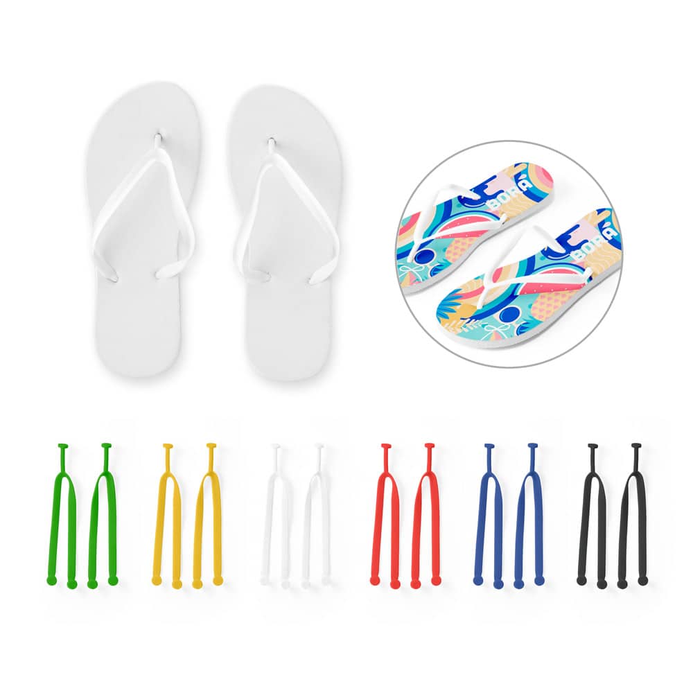 Chinelos com sola totalmente personalizável em sublimação