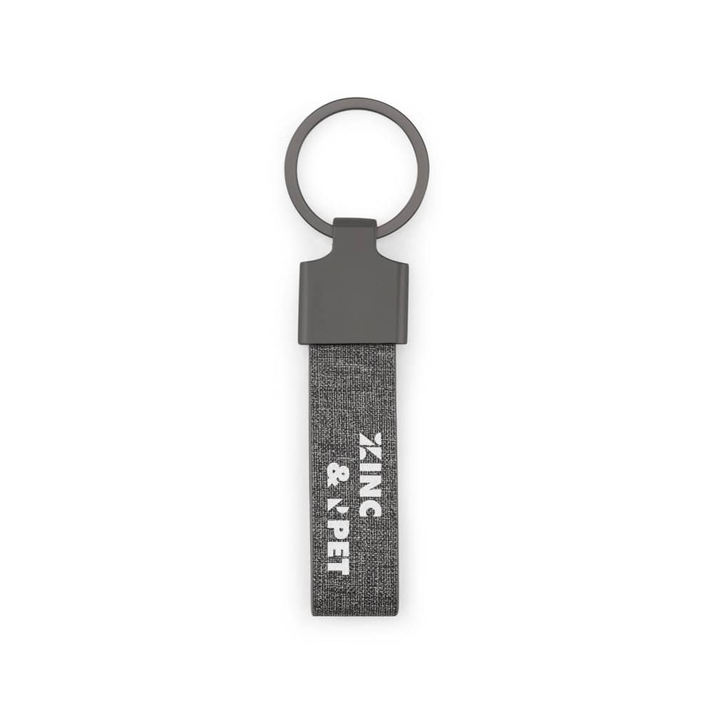 Chaveiro em metal e PET 30% reciclado