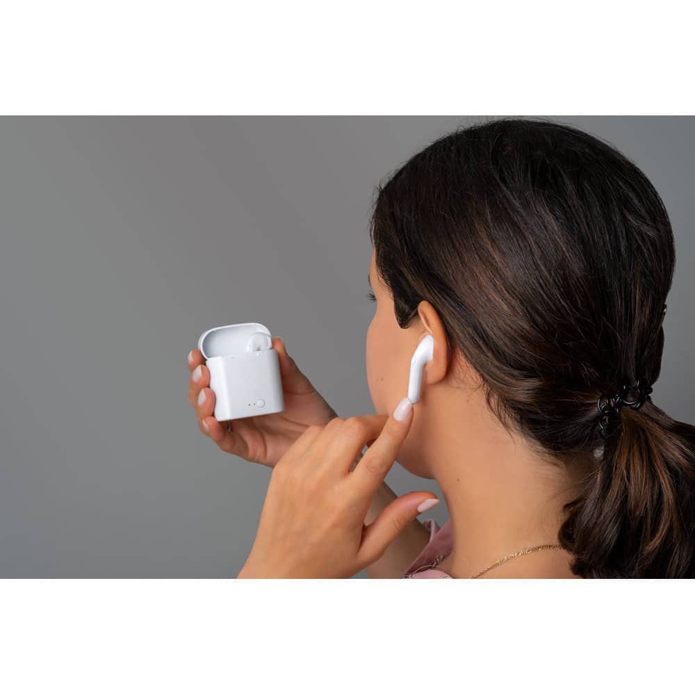 Fone de ouvido wireless com autonomia de 1h50 em ABS