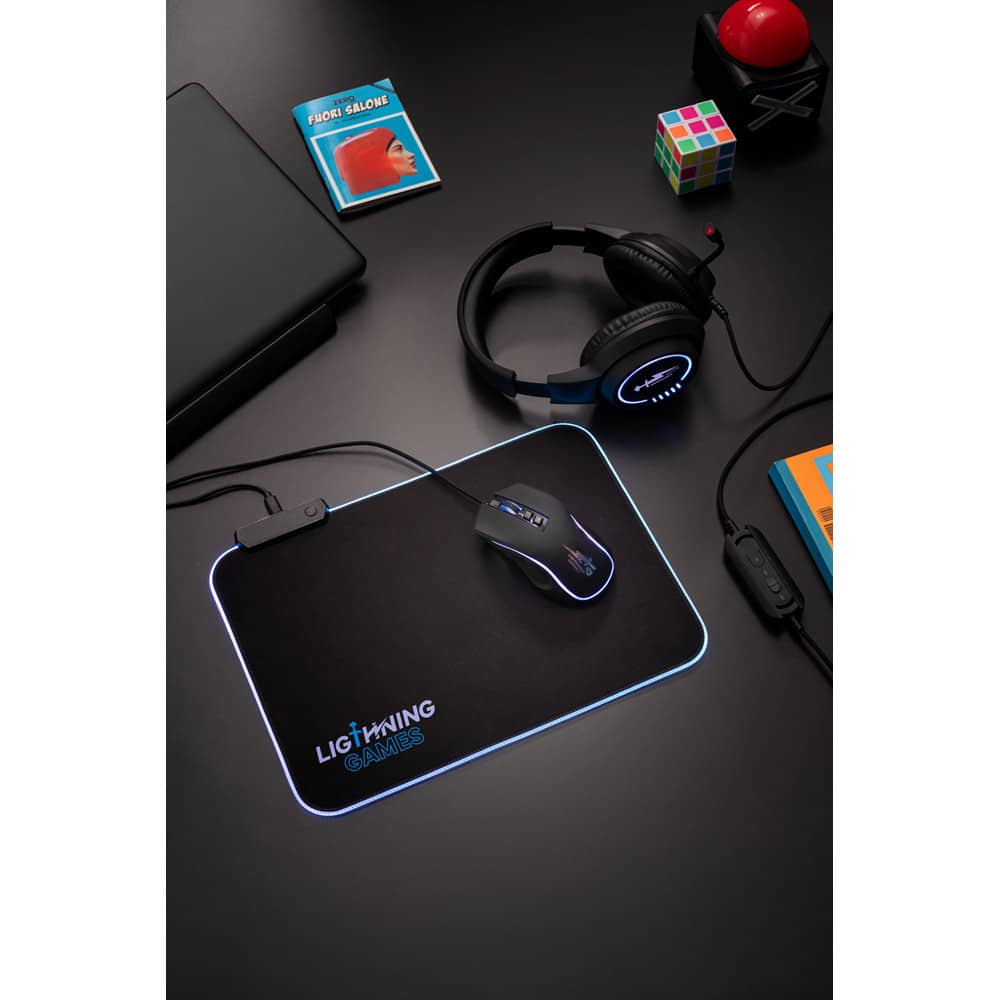 Mouse para jogos em ABS com acabamento em borracha