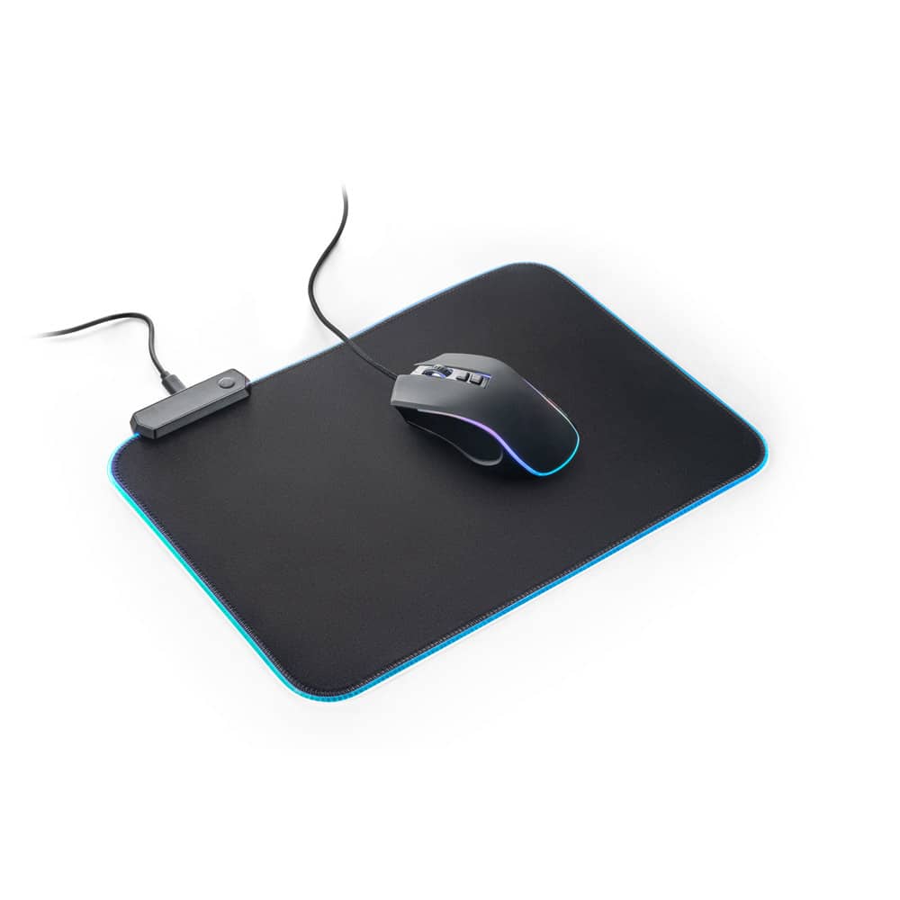 Mouse pad para jogos em poliéster com base antiderrapante em borracha