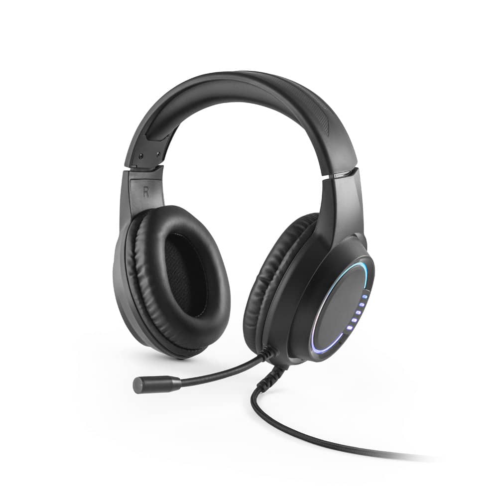 Fone de ouvido para gaming com luzes RGB e microfone de alta qualidade