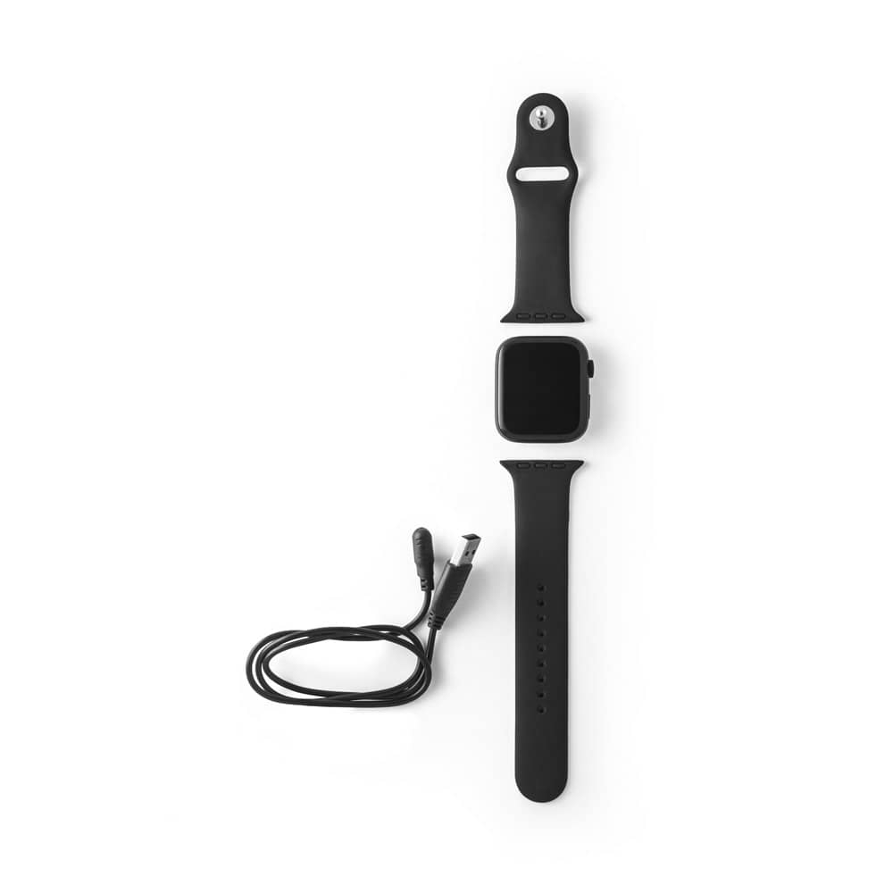 Relógio inteligente com bracelete em silicone e à prova de salpicos de água (IPX4)