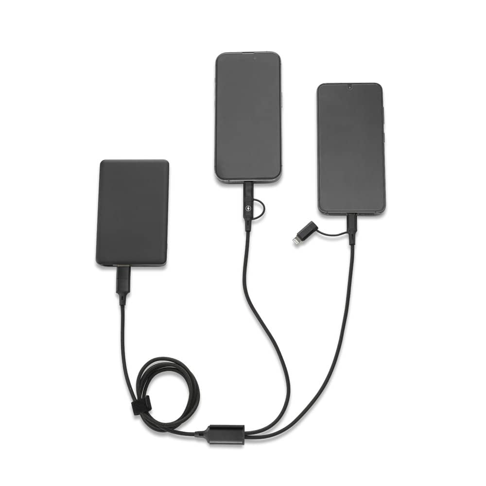 Cabo USB super-rápido 6 em 1 em alumínio 20% reciclado e PET 4% reciclado