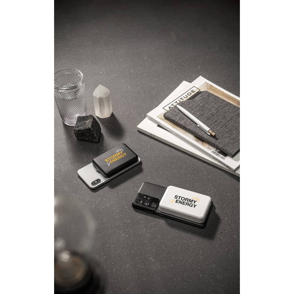 Bateria portátil magnética com carregador por indução super-rápido (5'000 mAh), em ABS 100% reciclado