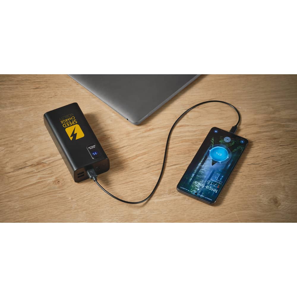Bateria portátil em ABS 100% reciclado (30'000 mAh)