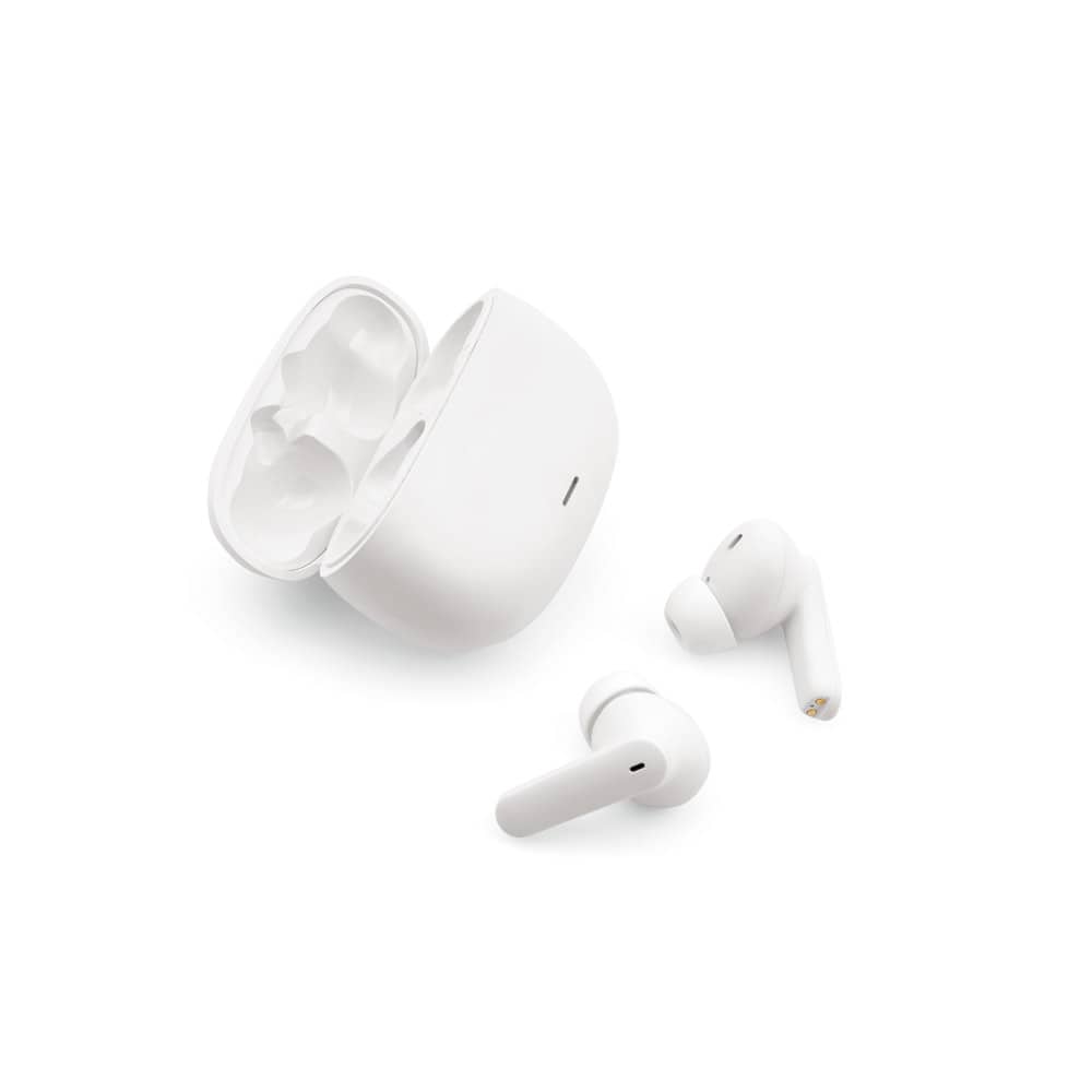 Fone de ouvido wireless com autonomia de 6h, em ABS 100% reciclado