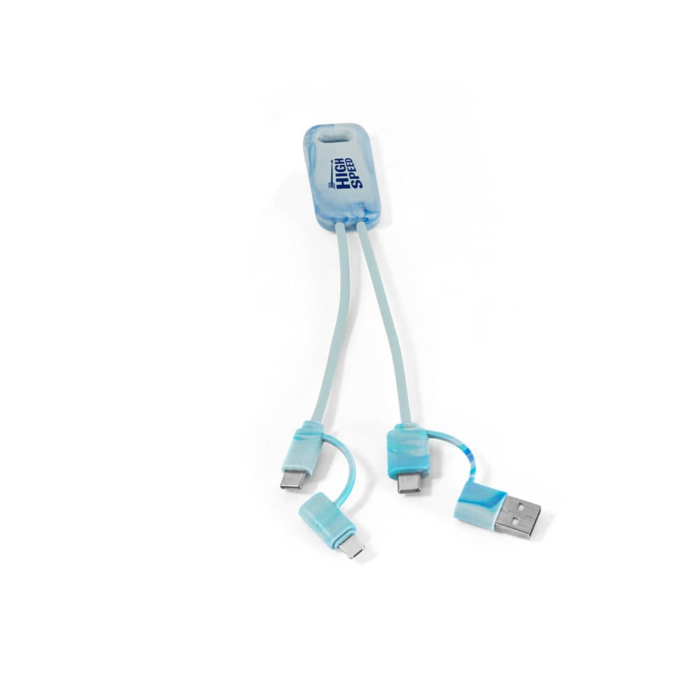 Cabo USB super-rápido 6 em 1 em PET 100% reciclado