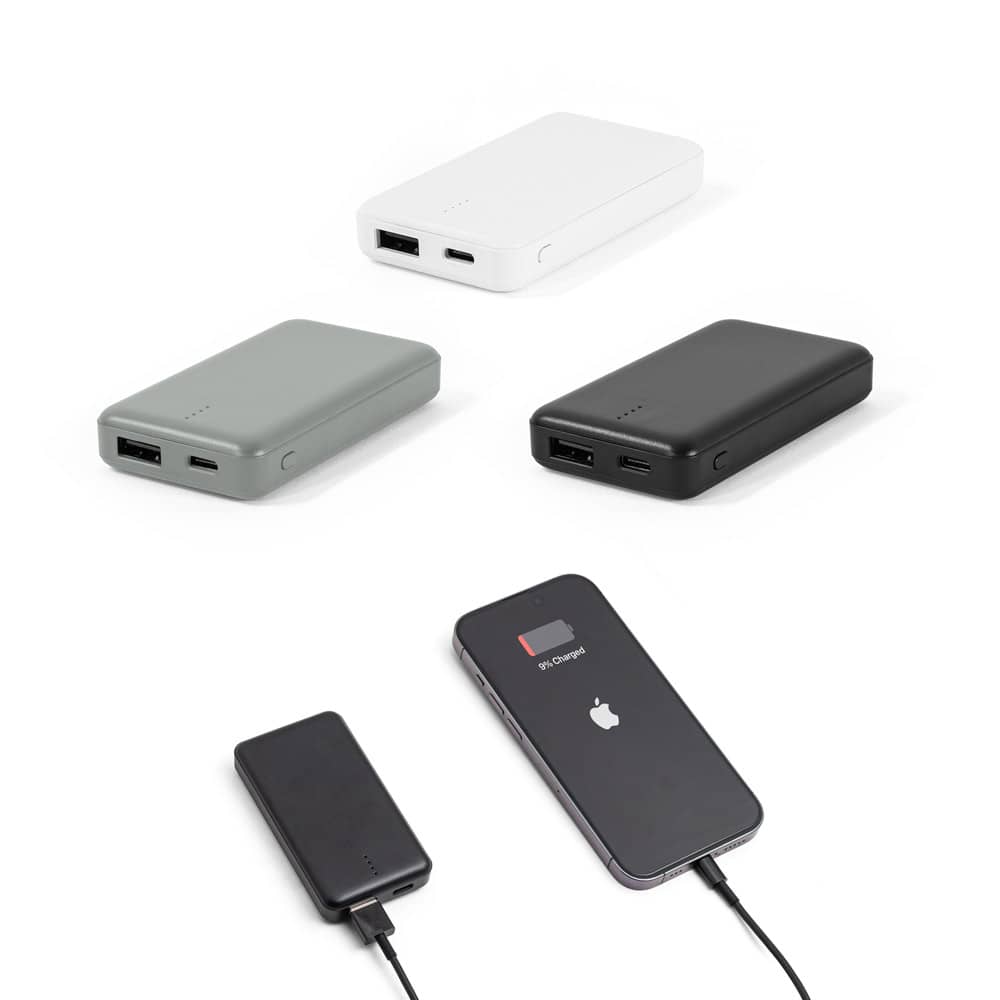Bateria portátil em ABS 100% reciclado (4'000 mAh)
