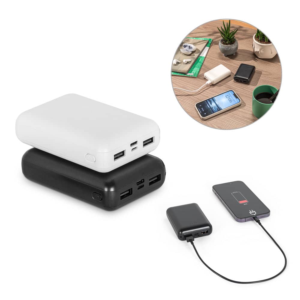 Bateria portáti em ABS 100% reciclado (10'000 mAh)