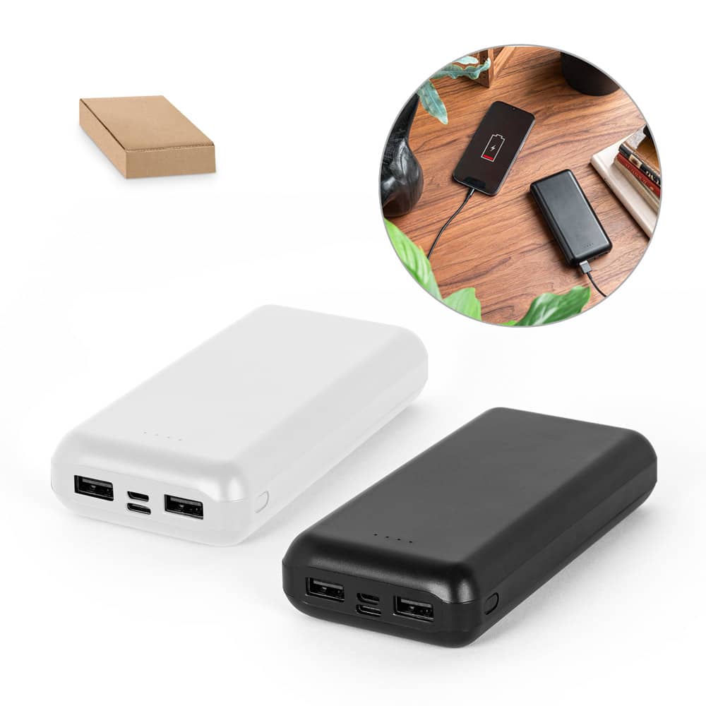 Bateria portátil em ABS 100% reciclado (20'000 mAh)