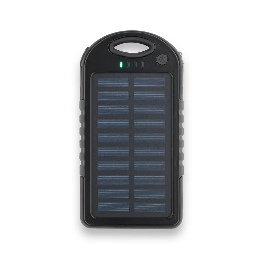 Bateria portátil solar com painel solar e LED em ABS (2'000 mAh)
