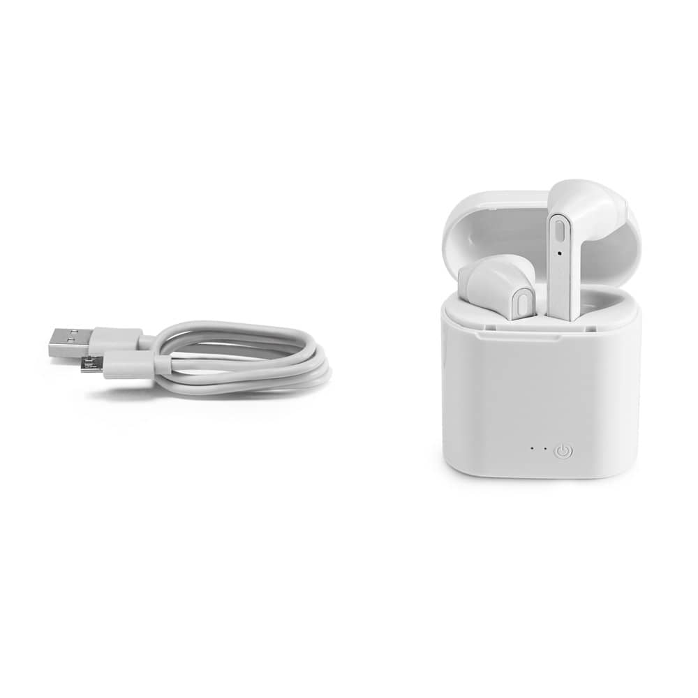 Fones de ouvido wireless com autonomia de 6h em ABS