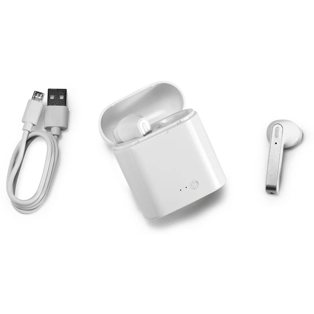 Fones de ouvido wireless com autonomia de 6h em ABS