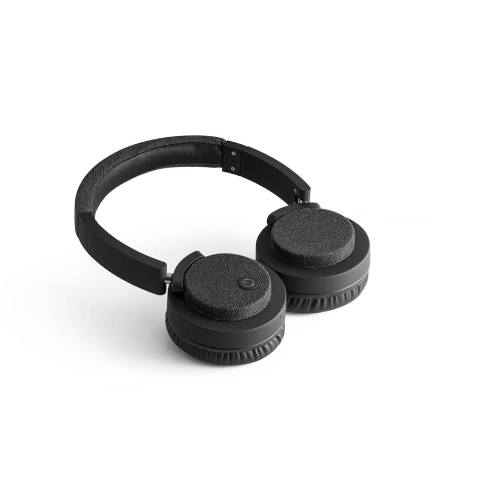 Fones de ouvido sem fios com autonomia de 16h, em ABS e tecido
