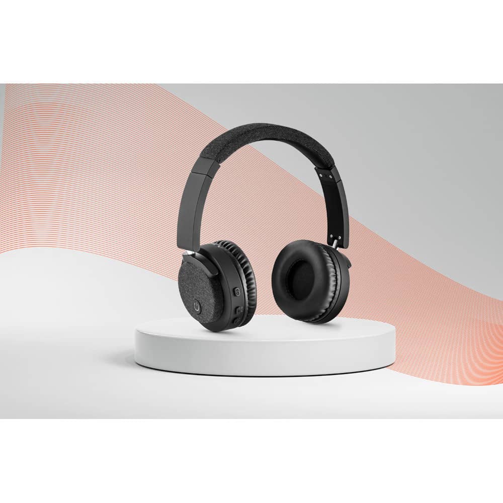 Fones de ouvido sem fios com autonomia de 16h, em ABS e tecido