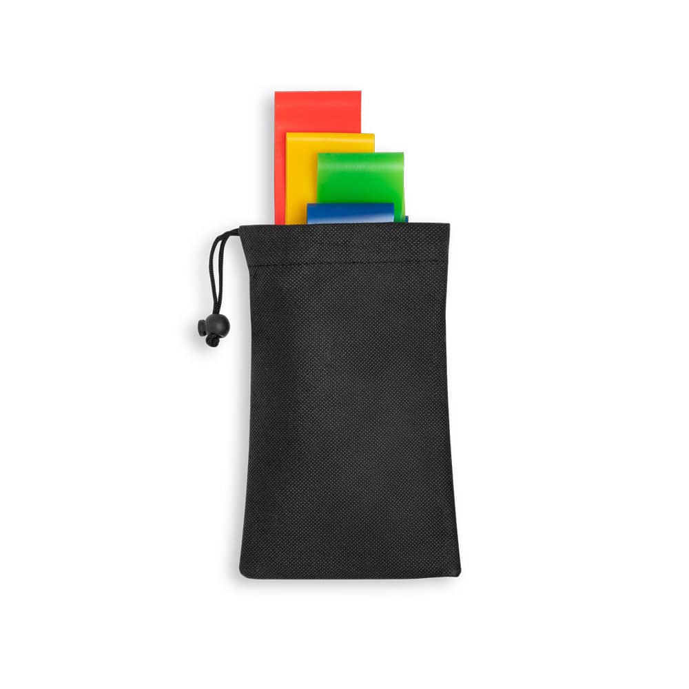 Conjunto de 4 bandas elásticas de ginástica com bolsa de non-woven