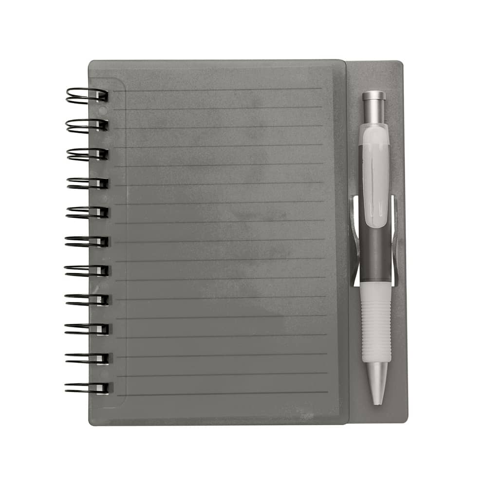 CADERNO PLÁSTICO C/ CANETA